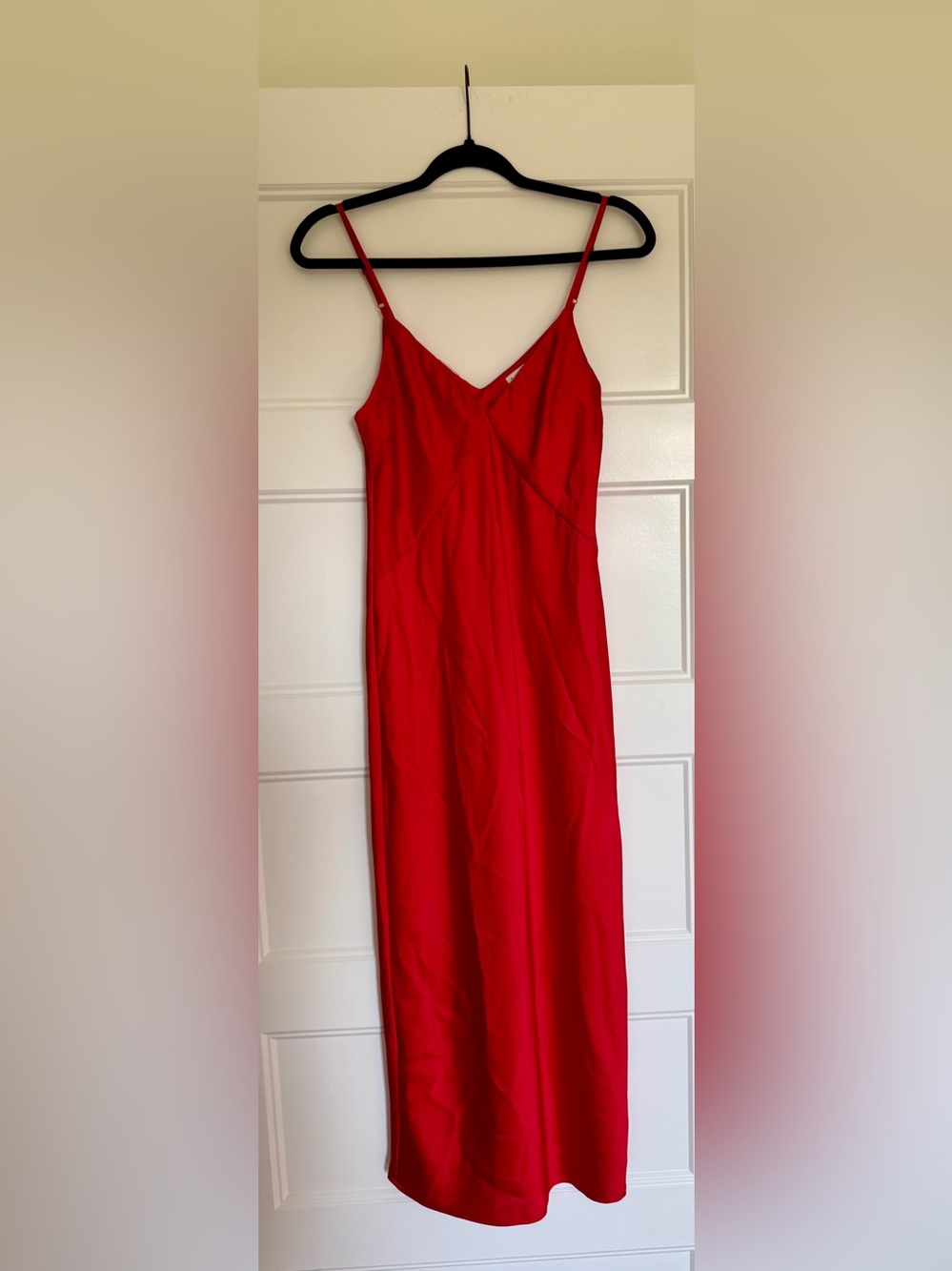 A New Day Women’s Date Night Red Slip Dress with V-Neck - Size XSmall